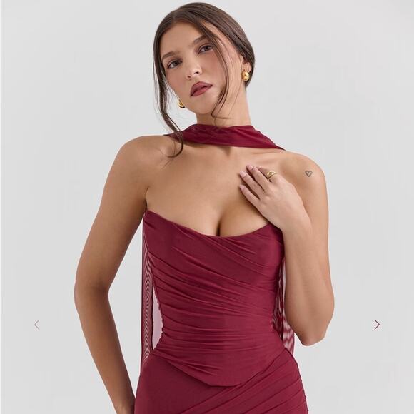 House of CB Hallie Cabernet Strapless Corset L - Picture 1 of 8